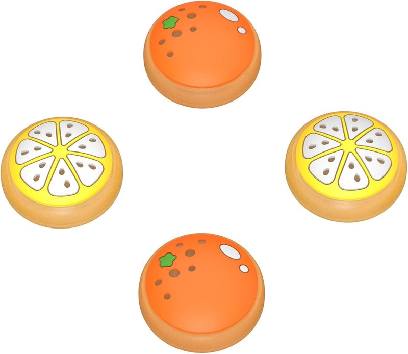 playvital Joystick Caps for Nintendo Switch, Thumbstick Grips for Switch Lite, Analog Cover for OLED Joycon Thumb Grip Caps - Tangerine - Image 1
